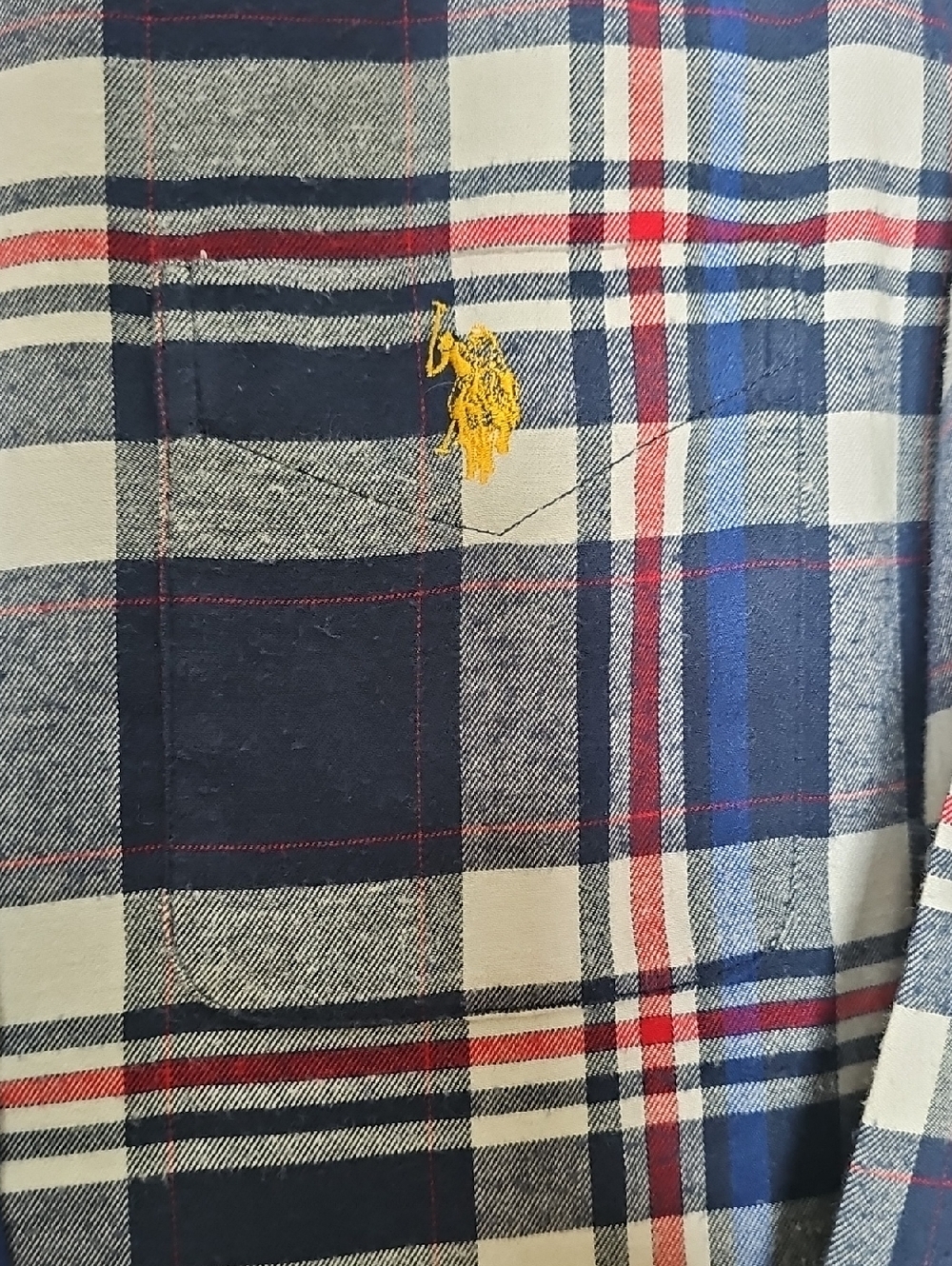 U.S. Polo Assn. Navy, White and Red Plaid Button-Down Shirt - Picture 2 of 3